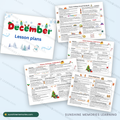 December Lesson Plans: cover and sample themed week pages