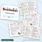 December Lesson Plans: cover and sample themed week pages