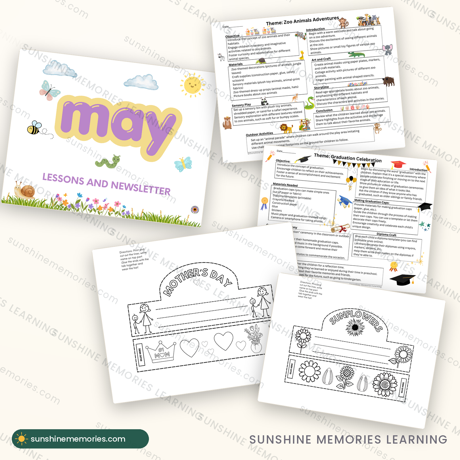 May Lesson Plans & Activities: cover and sample pages