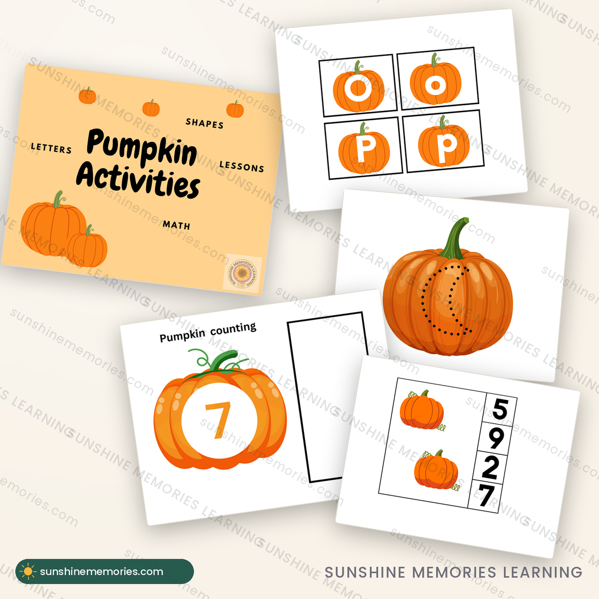 October Pumpkin Learning Pack: cover and sample activity pages