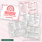 February Lesson Plans & Newsletter: cover and sample pages
