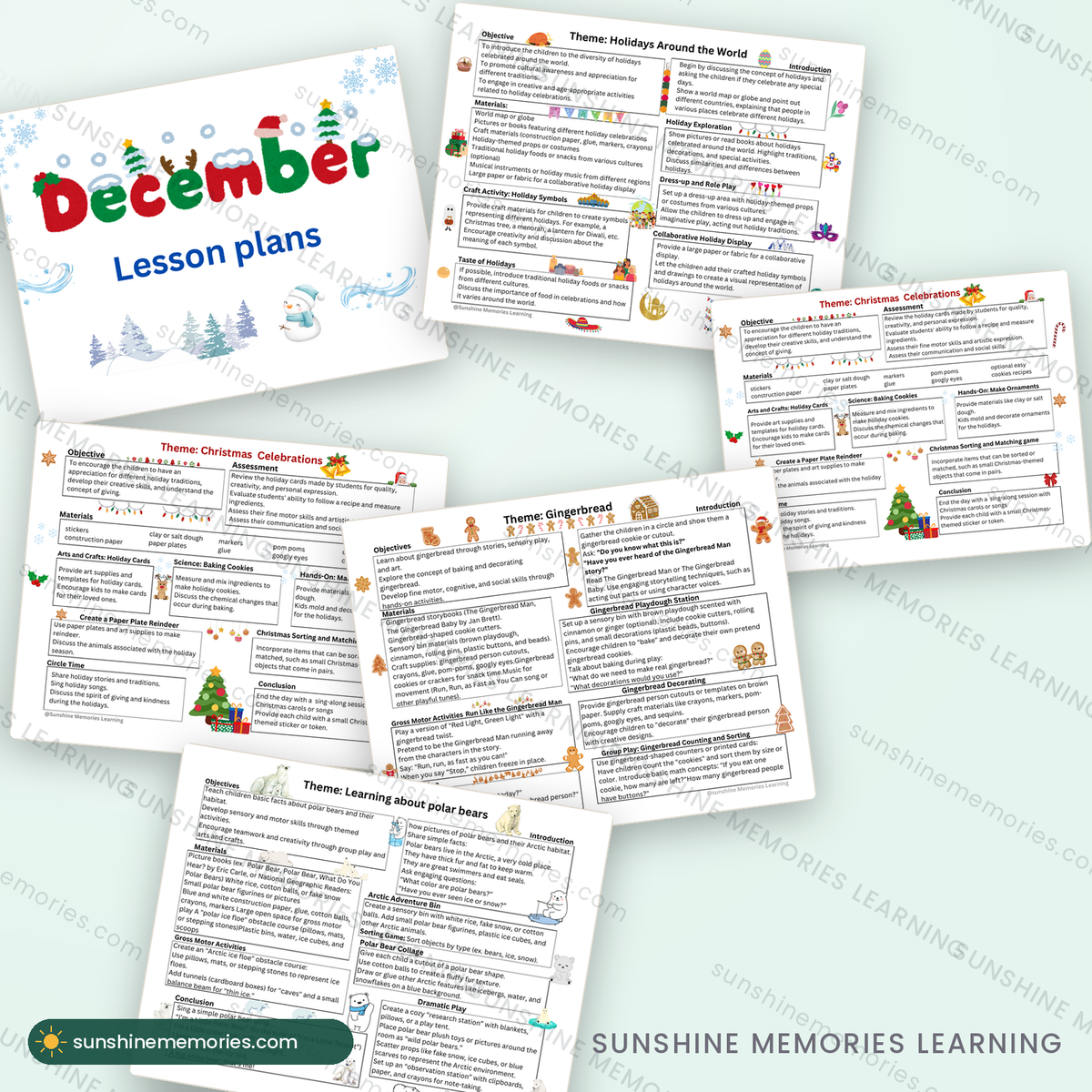 Inside the December pack: gingerbread, holidays around the world, Christmas and polar bears
