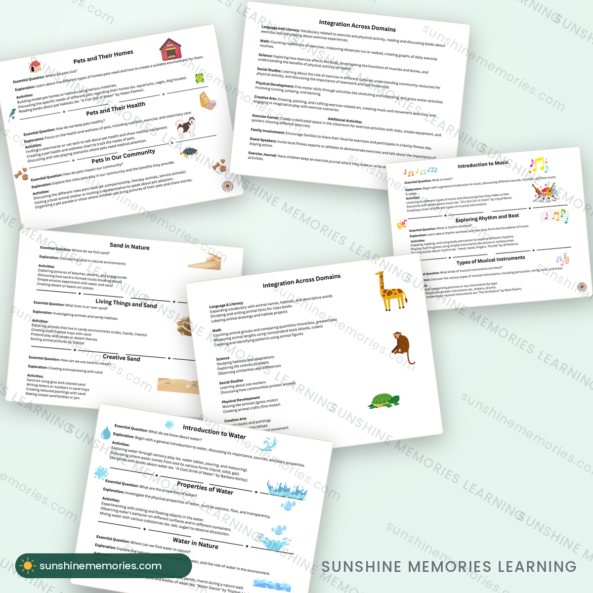 Inside the guides: themed units with essential questions and hands-on activities