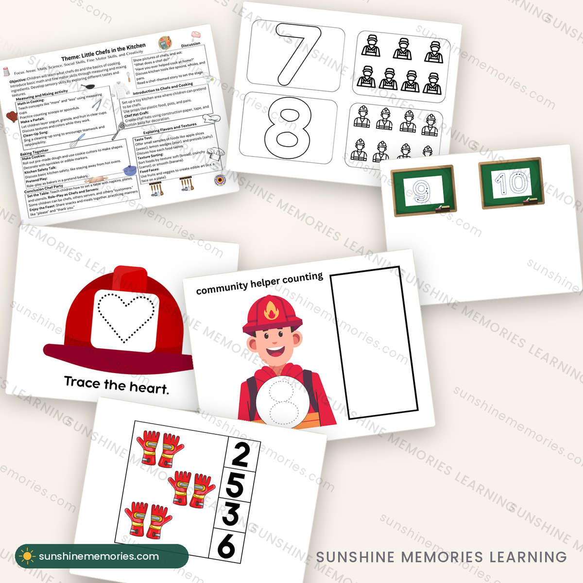 Inside the Community Helpers unit: fire safety, construction, post office and cooking lessons