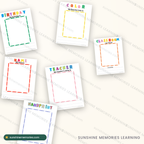 Inside the memory book: all about me, school, family and favorites pages