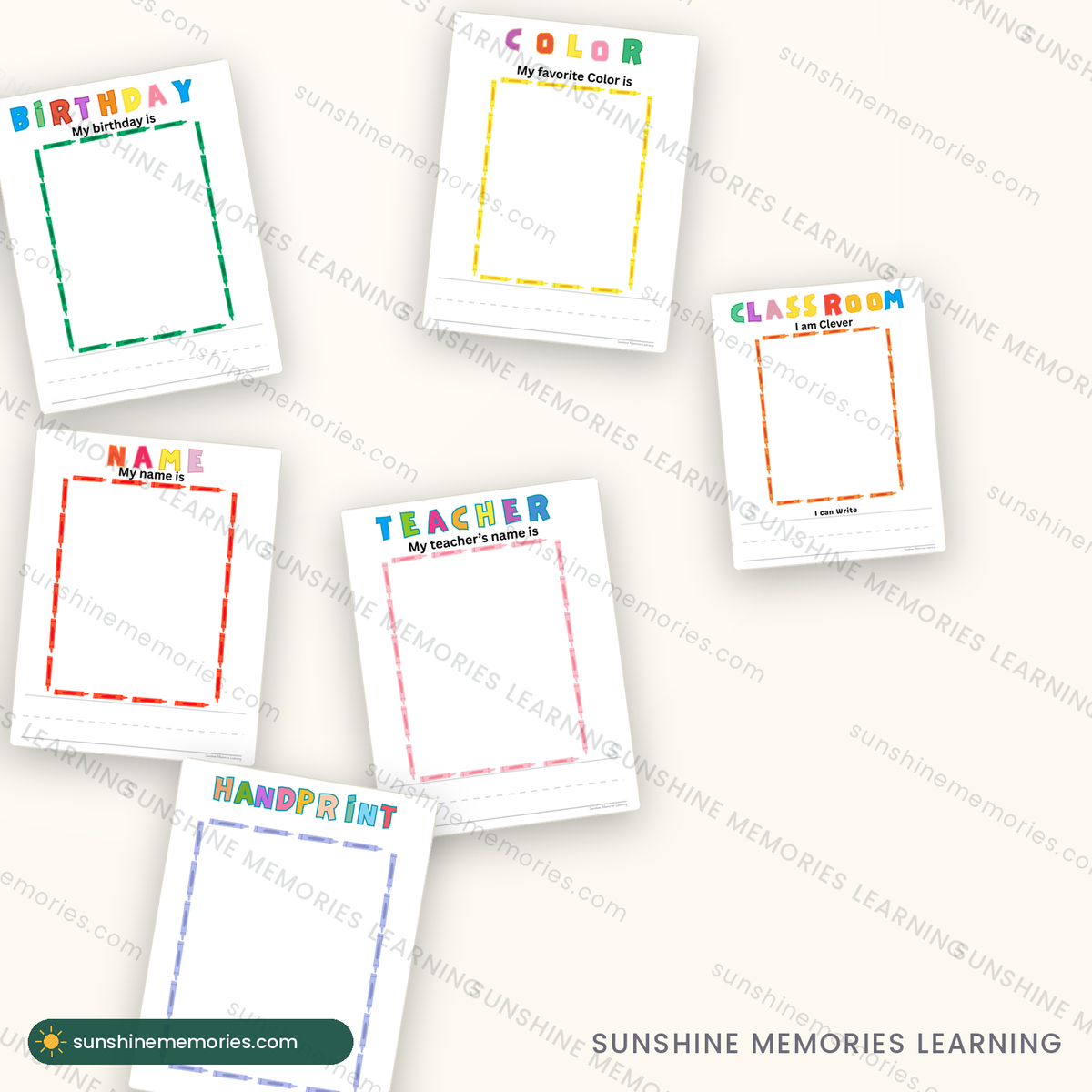Inside the memory book: all about me, school, family and favorites pages