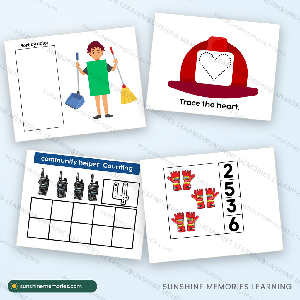 Community Helpers worksheets and science experiment pages