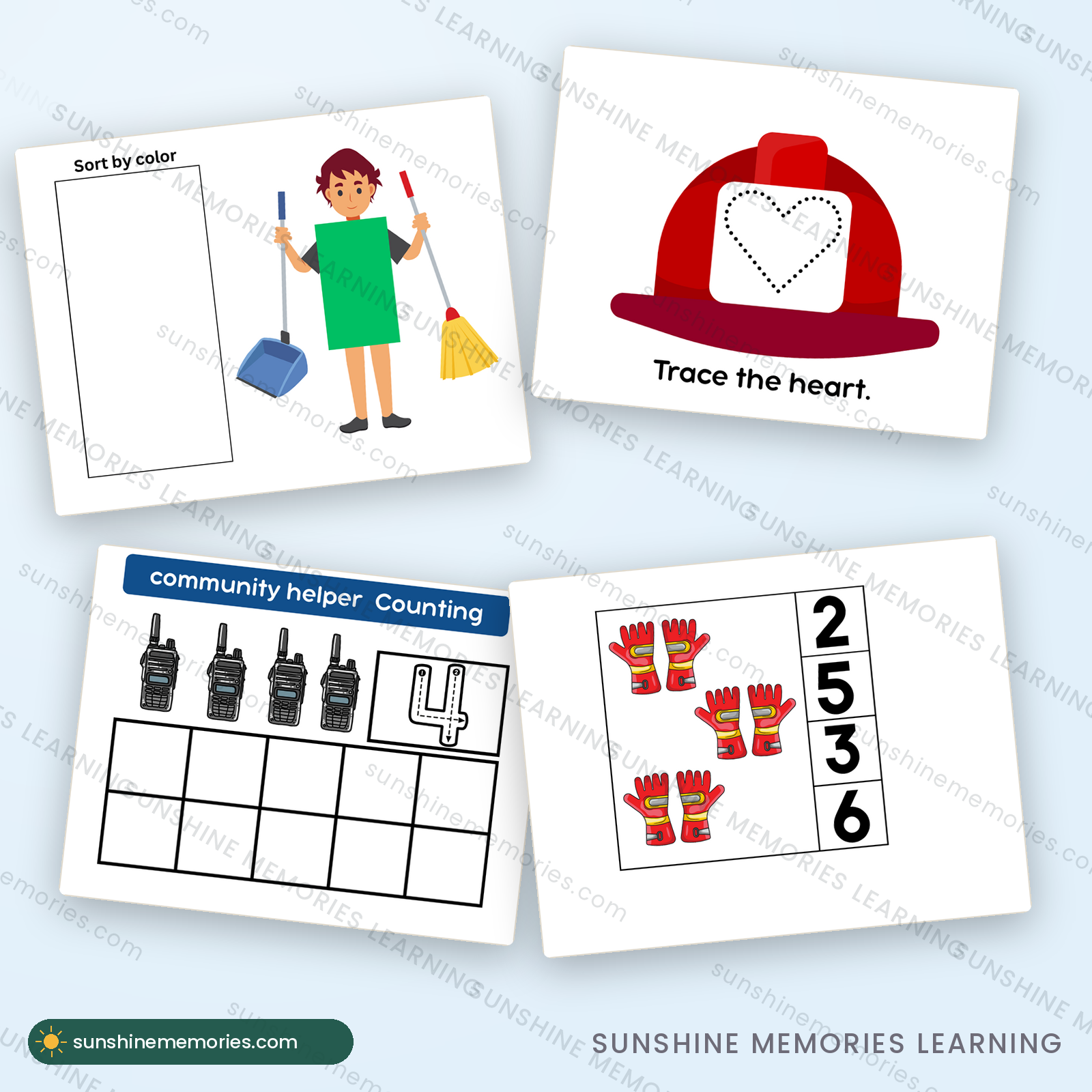 Community Helpers worksheets and science experiment pages