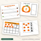 Pumpkin-themed math and literacy printables