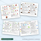Preschool curriculum sample pages: objectives, materials and hands-on activities