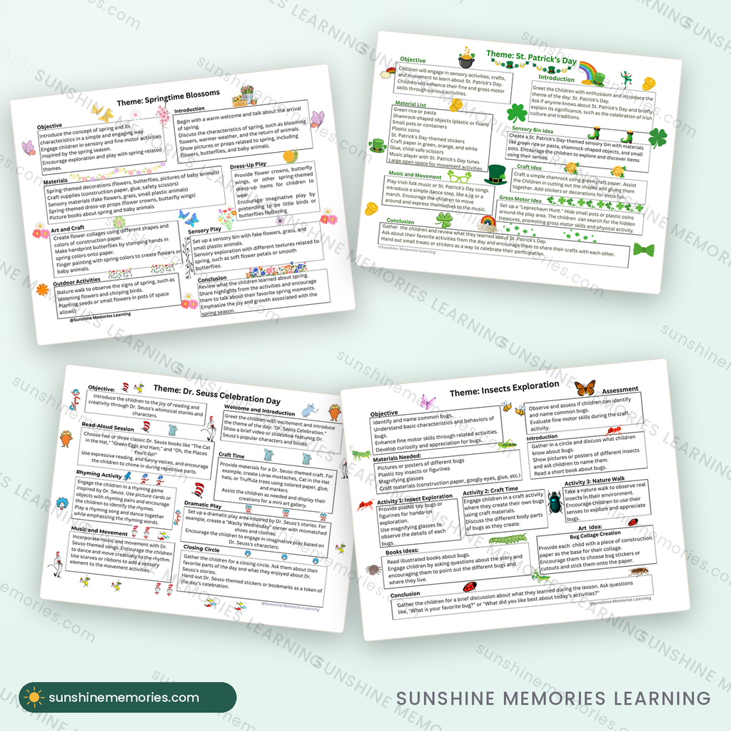 March lesson pages and the family newsletter template