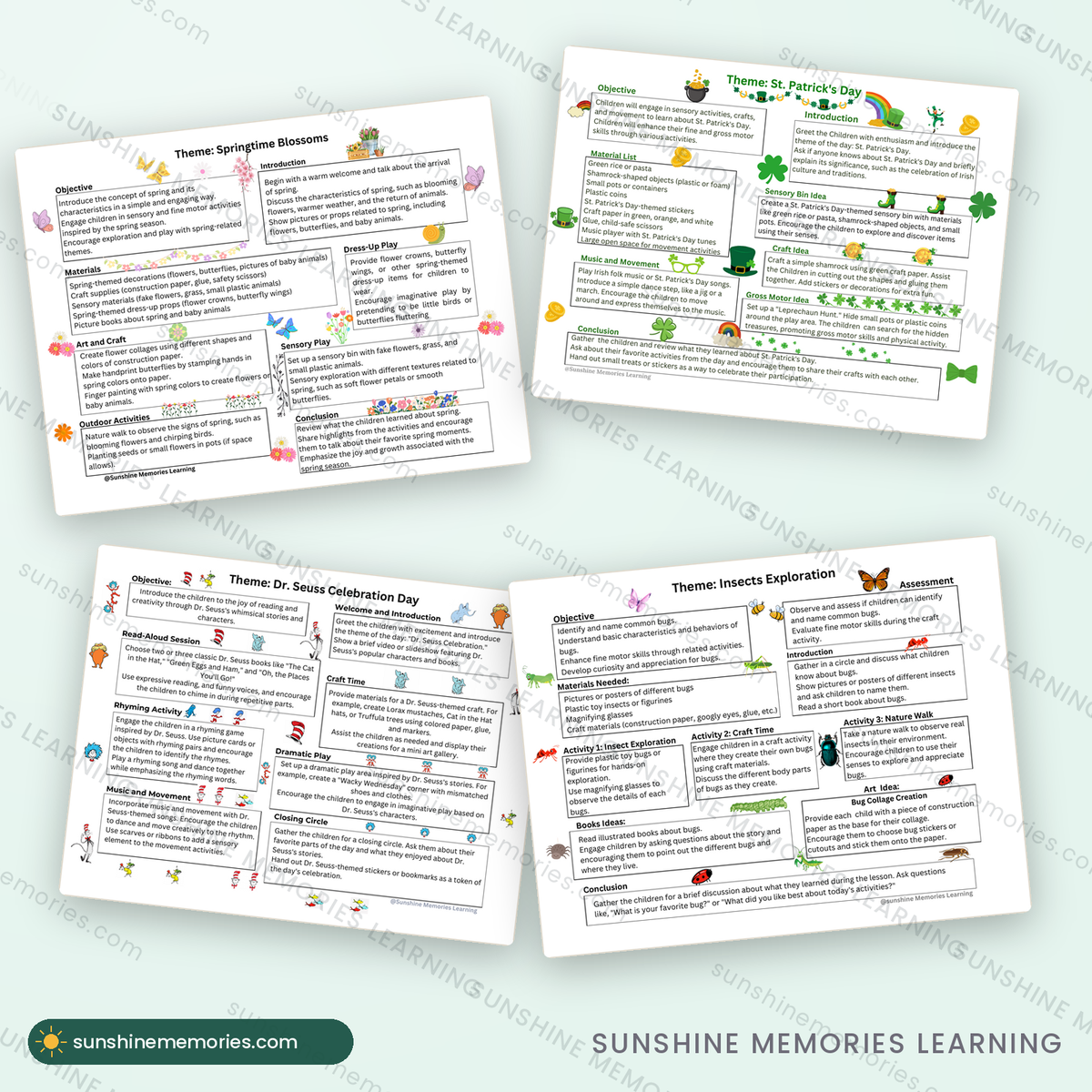 March lesson pages and the family newsletter template