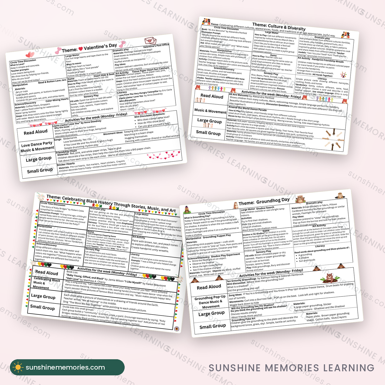 February lesson pages and the family newsletter template