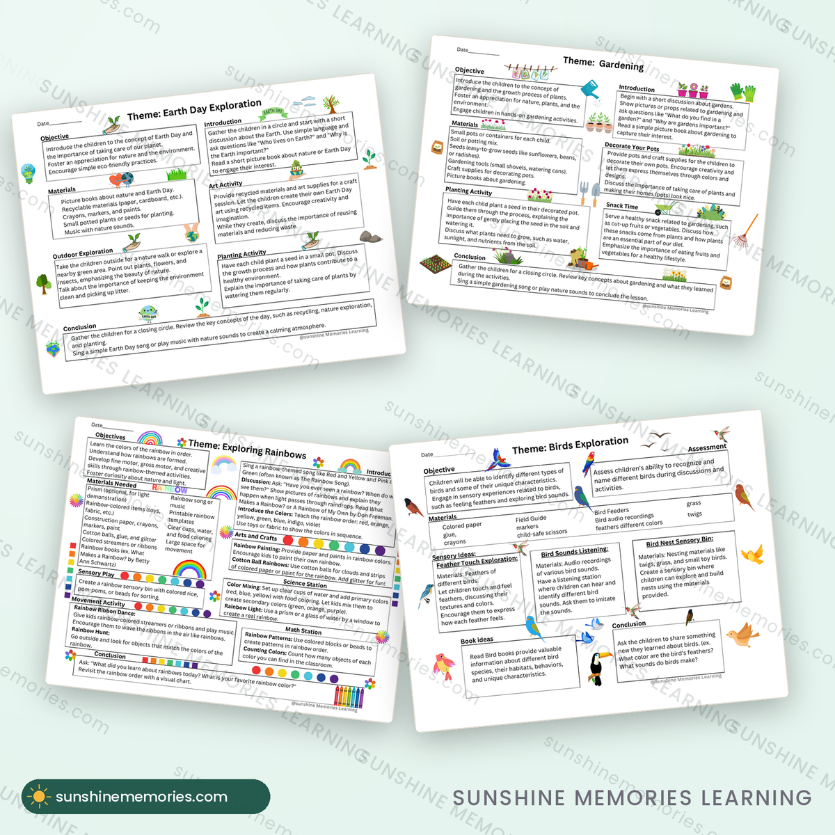 April lesson pages and the family newsletter template