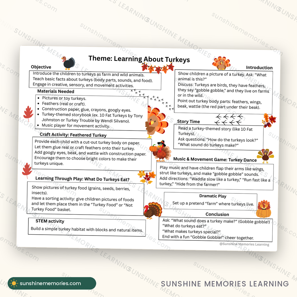 Full sample lesson page from the November Lesson Plans
