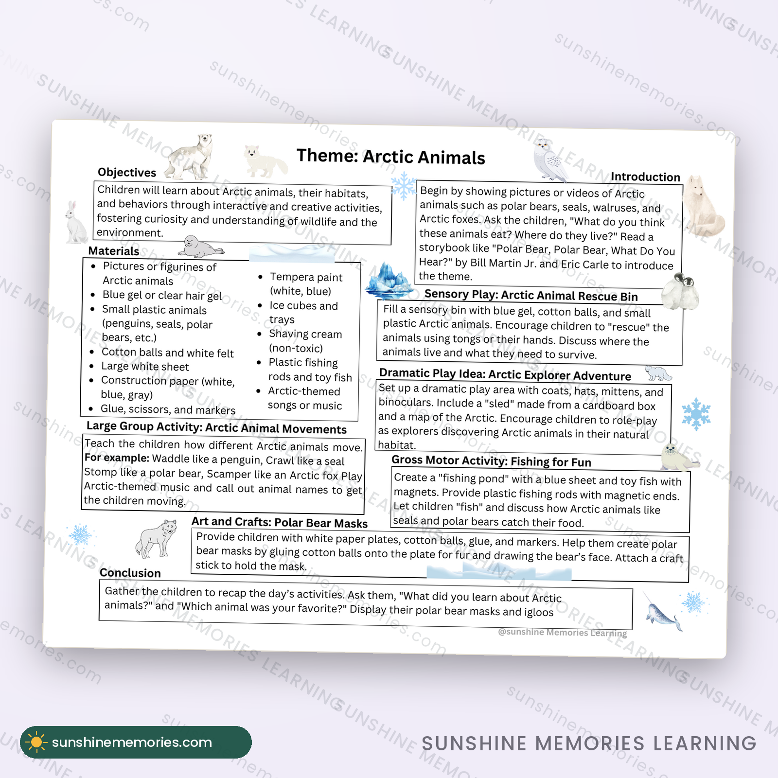 Full sample lesson page from the January Lesson Plans