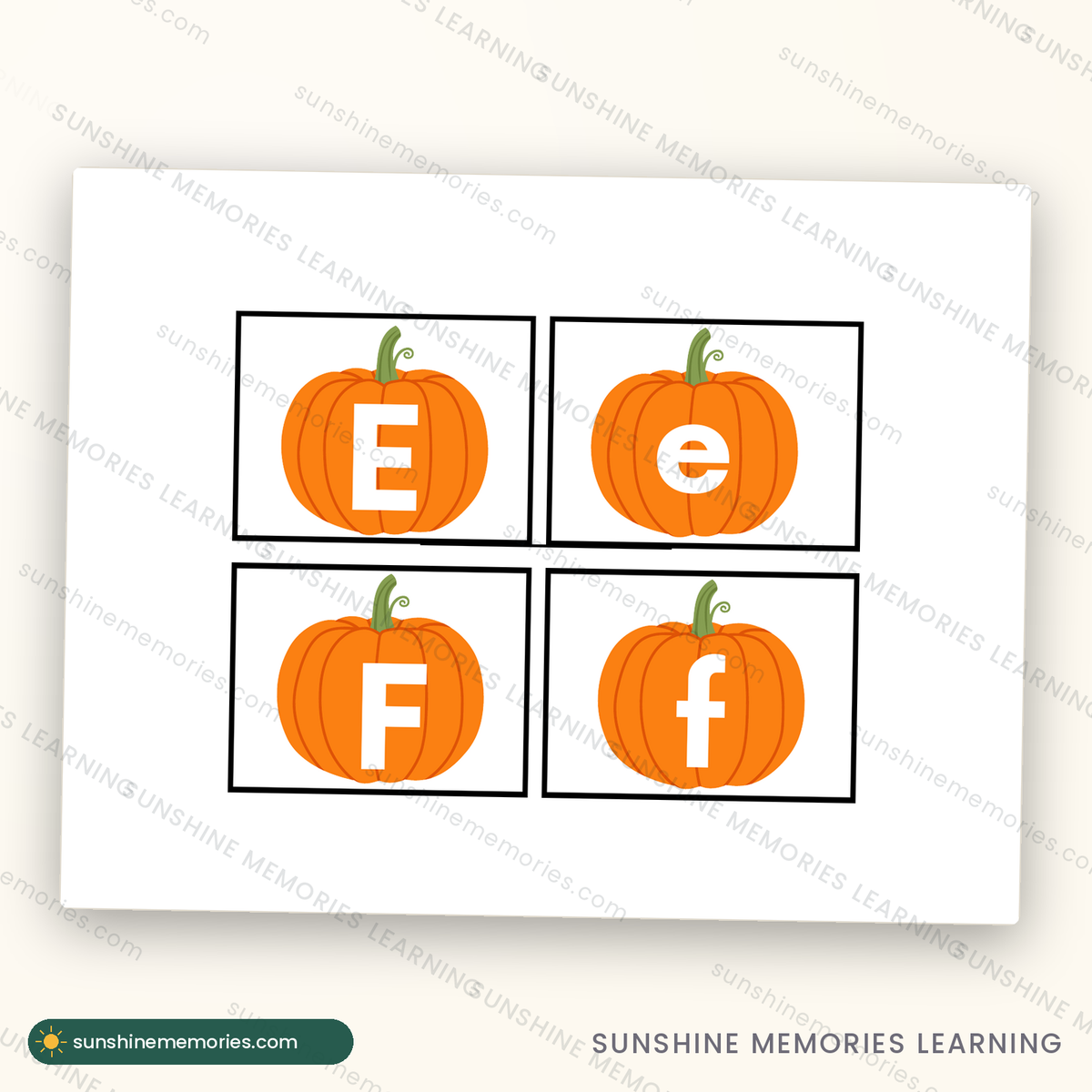 Full sample page from the October Pumpkin Learning Pack