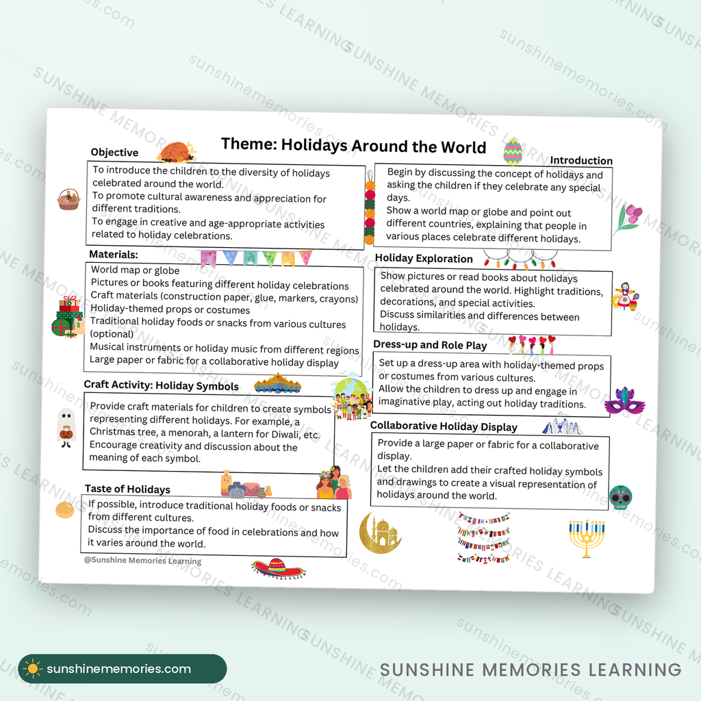 Full sample lesson page from the December Lesson Plans