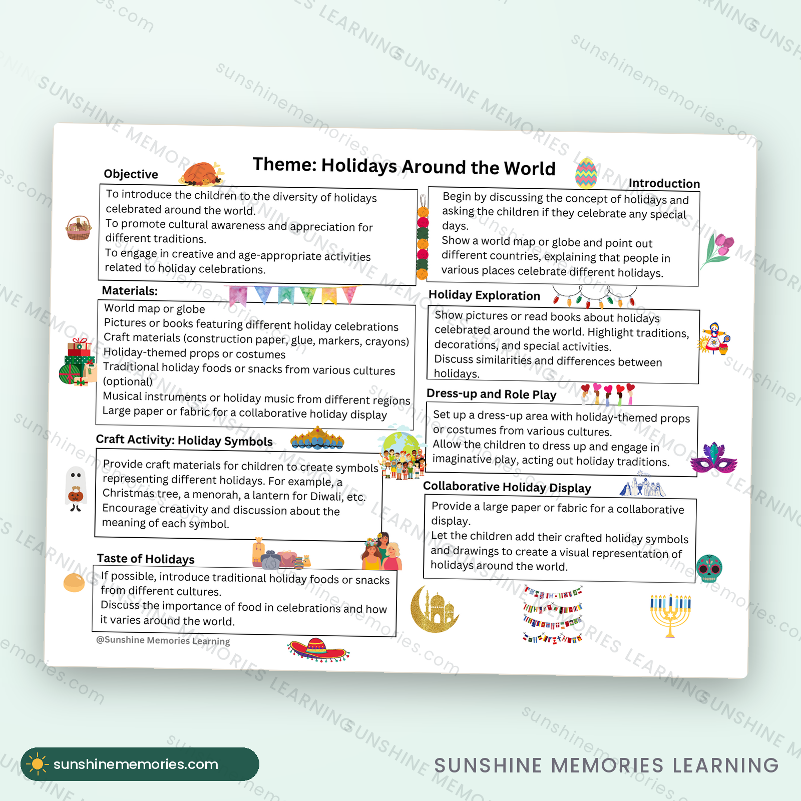 Full sample lesson page from the December Lesson Plans