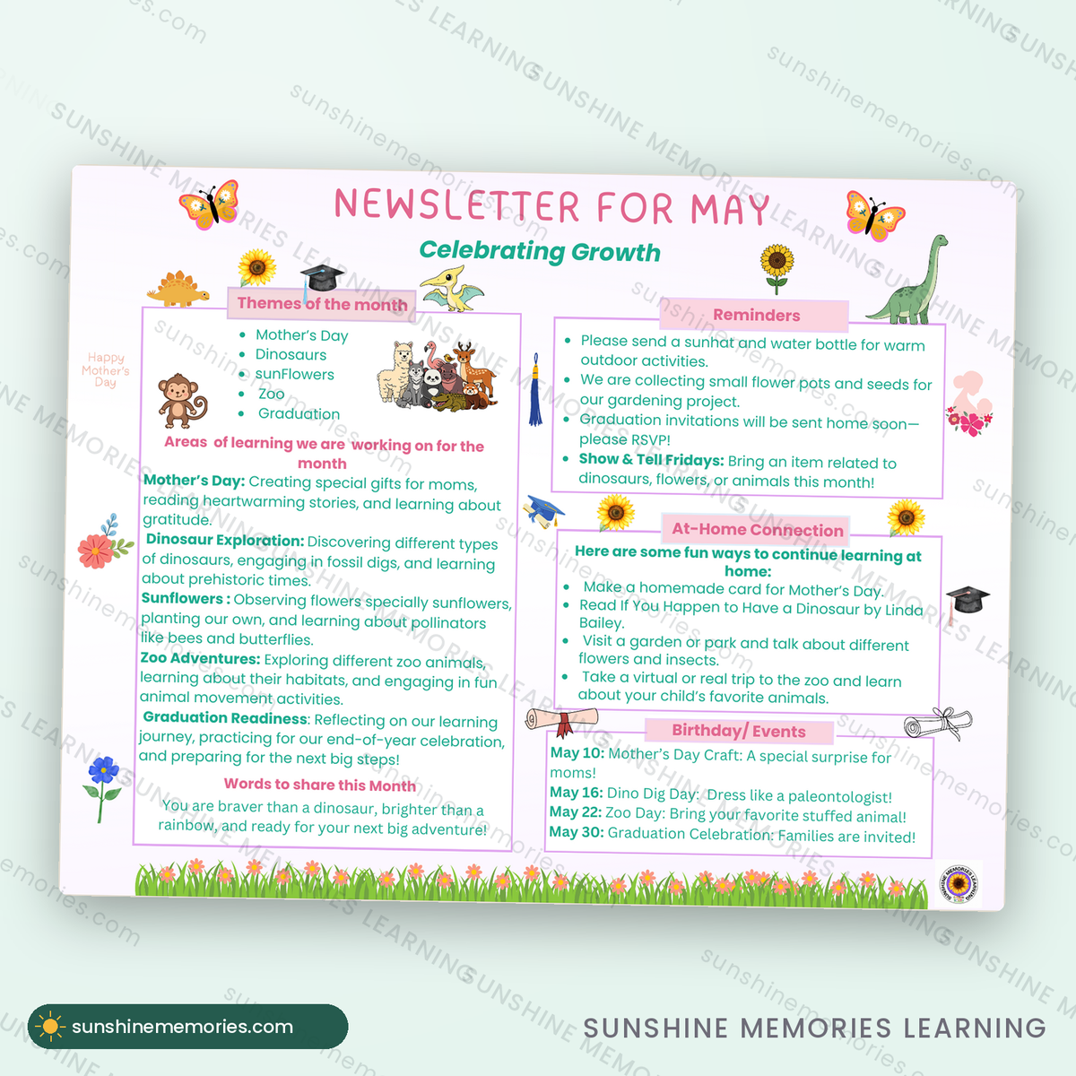 Full sample lesson page from the May Lesson Plans