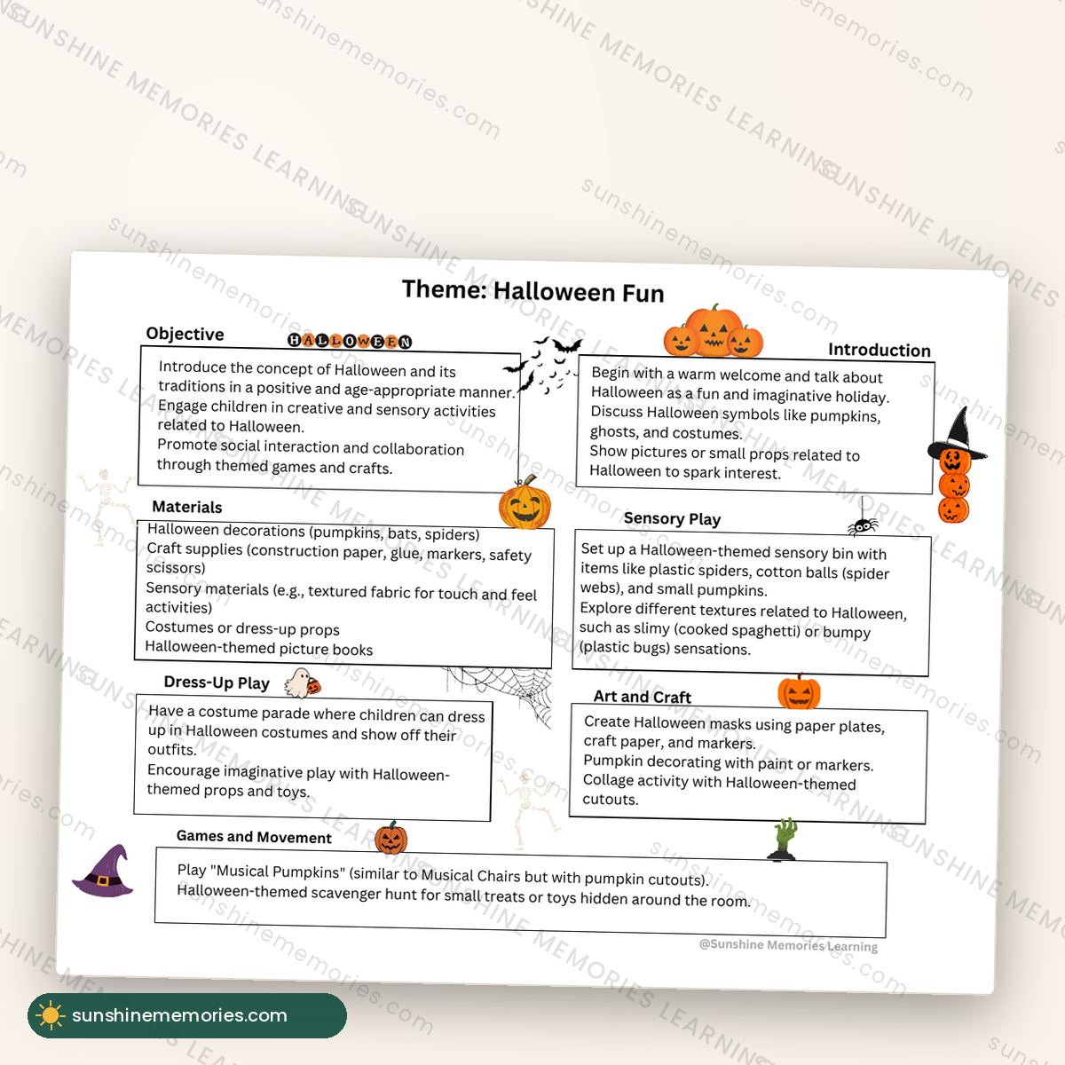 Full sample lesson page from the 52-Week Preschool Curriculum, ages 3-5
