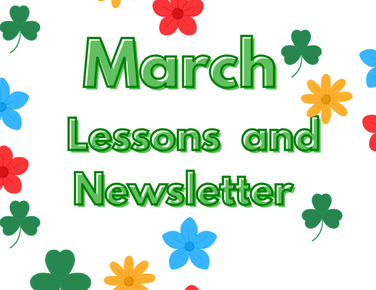 March Lesson Plans and Newsletter cover: 4 themed weeks for PreK and Kindergarten