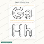 Gg and Hh letter tracing cards