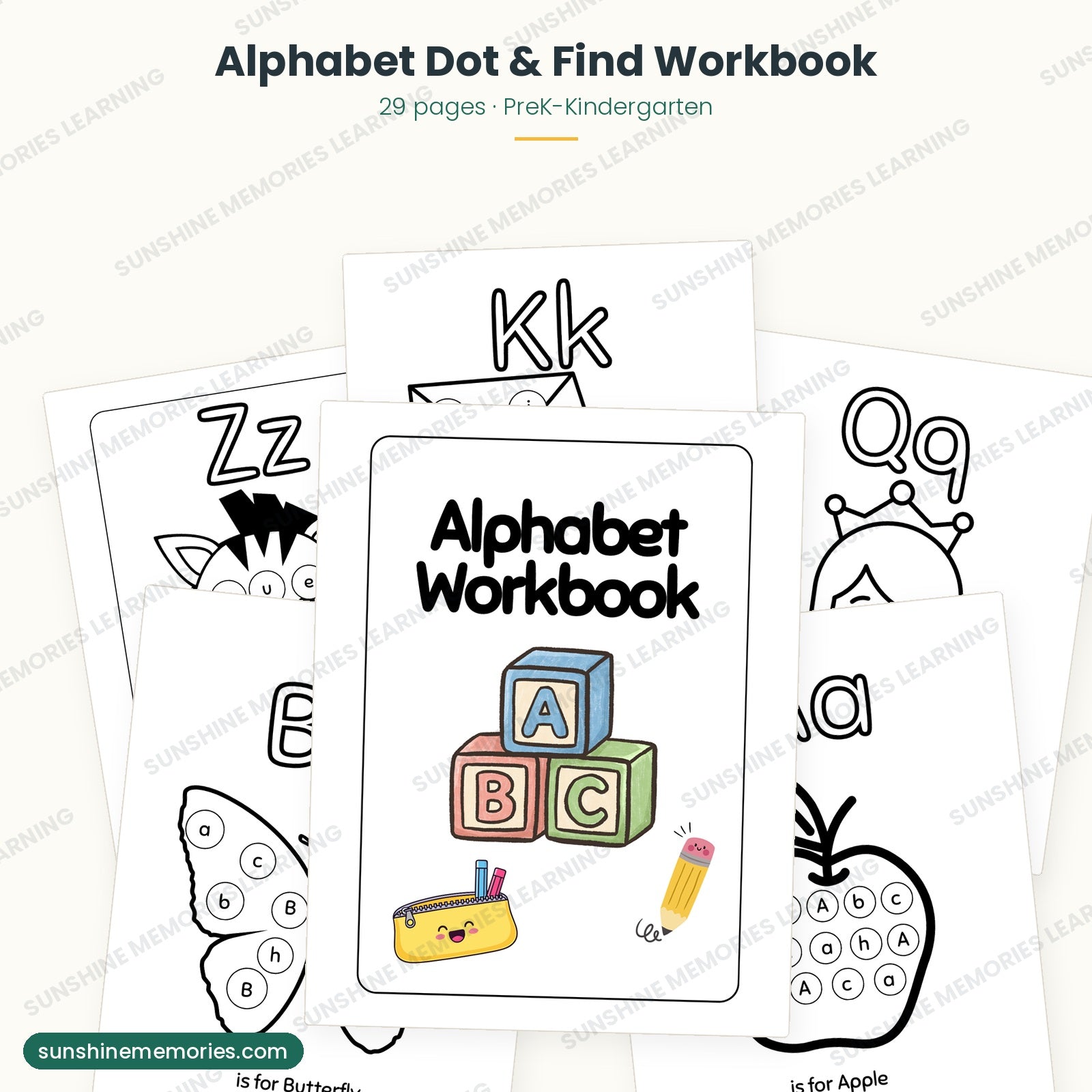 Alphabet Dot and Find Workbook: 29 pages of letter hunt printables for PreK and Kindergarten