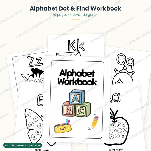 Alphabet Dot and Find Workbook: 29 pages of letter hunt printables for PreK and Kindergarten