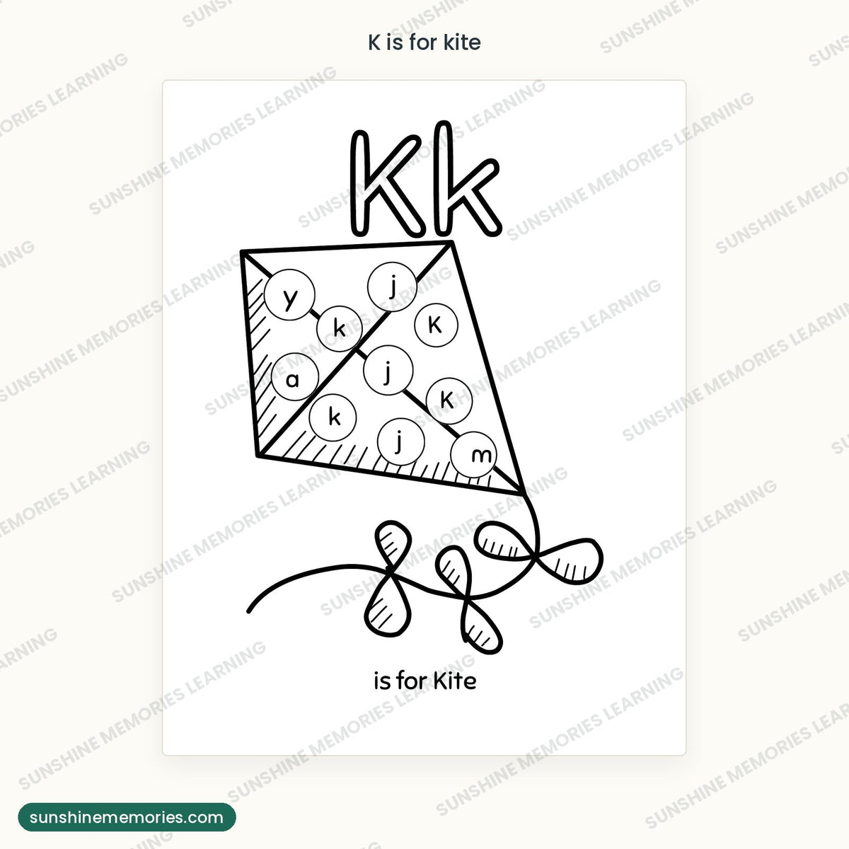 K is for kite dot marker letter hunt page