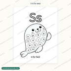 S is for seal dot marker letter hunt page