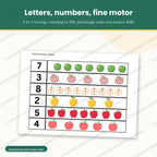 Circle the correct number apple counting page from the printable set