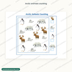 Arctic animals counting worksheet
