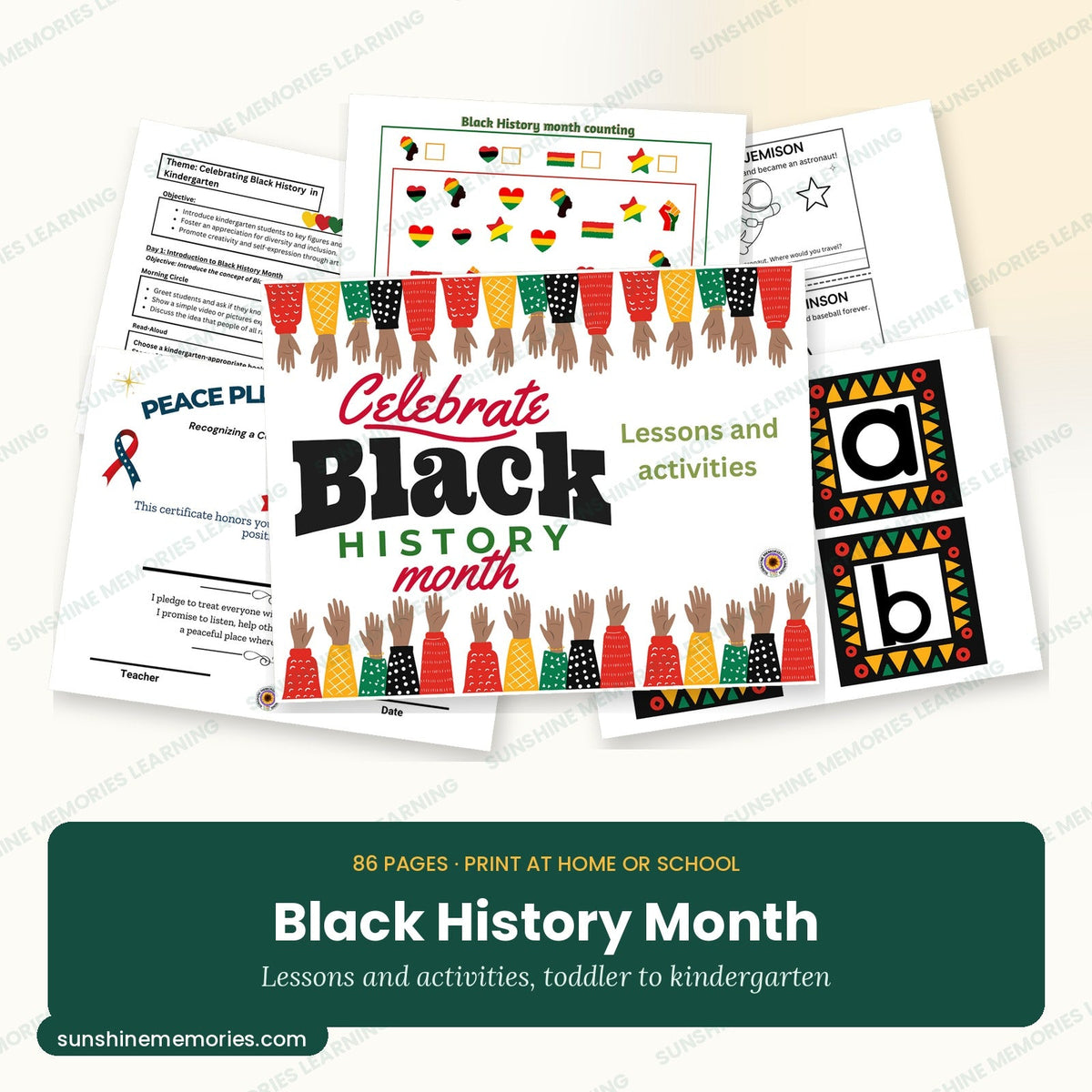 Black History Month: 86 pages of lessons and activities for toddlers through kindergarten