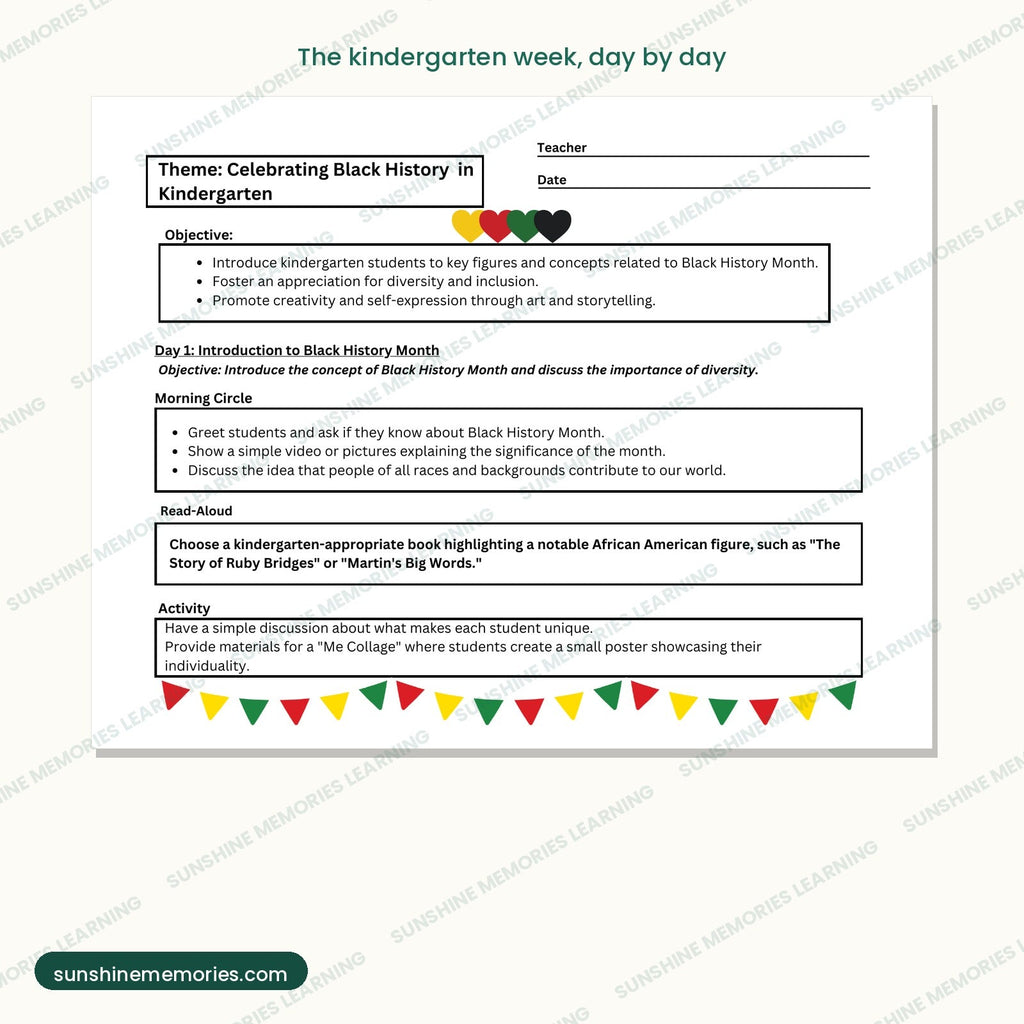 The kindergarten Black History Month week, day by day from Rosa Parks to Harriet Tubman