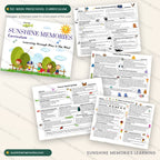 52-Week Preschool Curriculum - five themed weekly lesson pages including nocturnal animals, winter clothing and exploring bugs