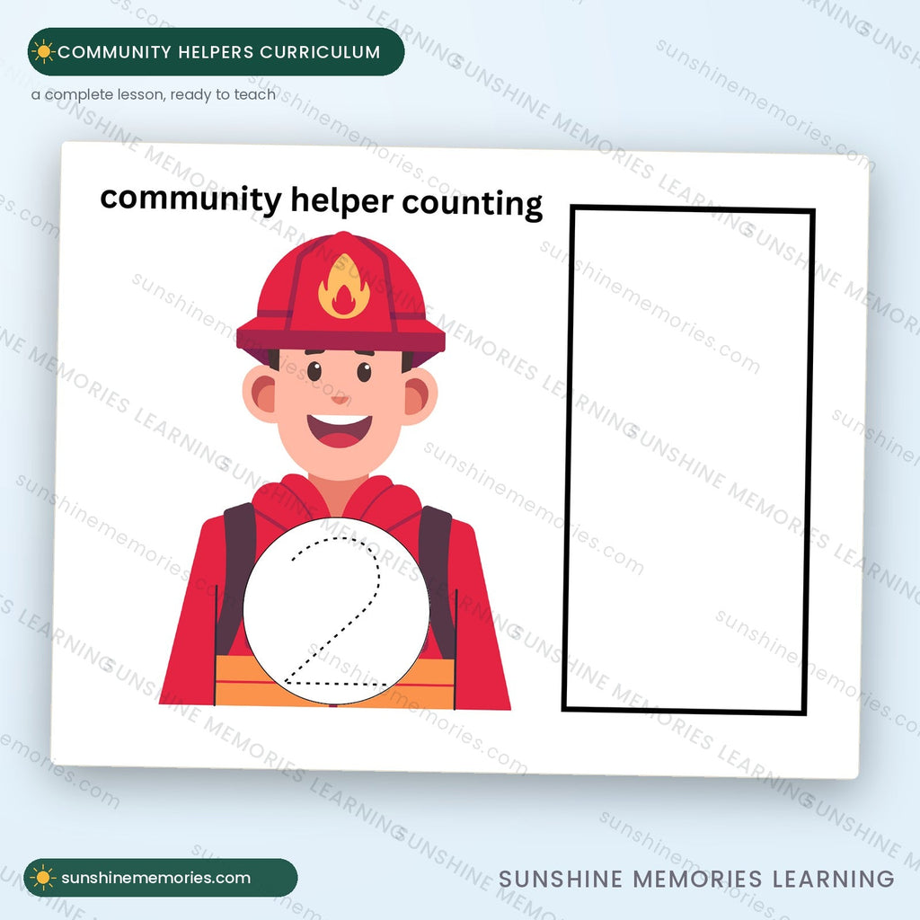 A complete community helpers lesson plan shown full size, ready to teach