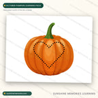 A pumpkin-themed activity page shown full size from the October pack