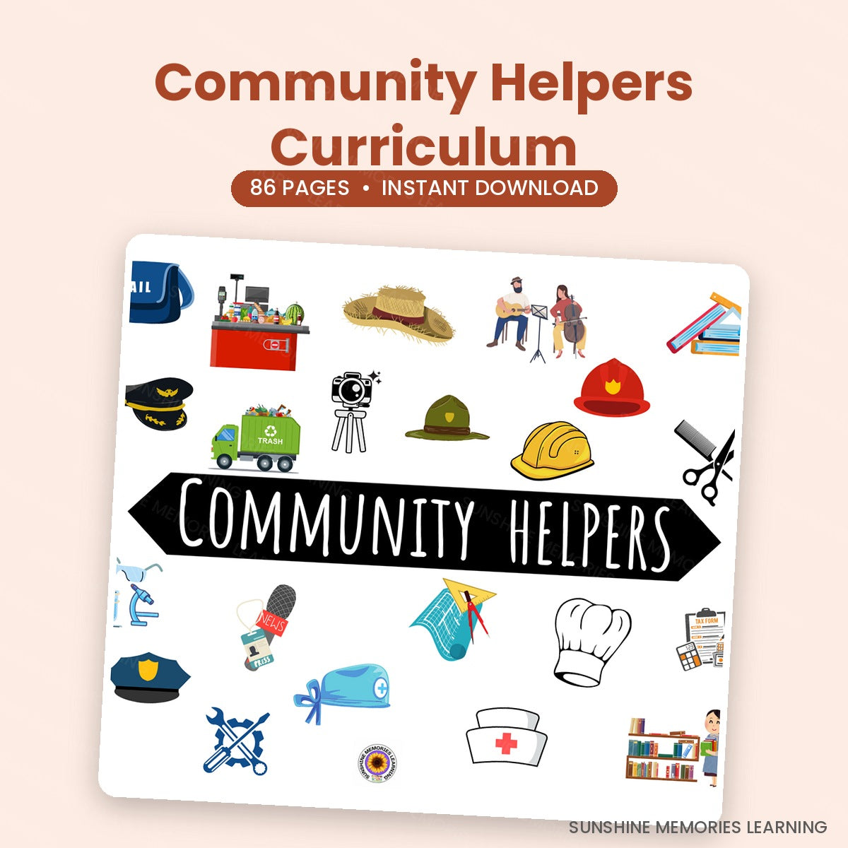 Included in the bundle: Community Helpers Curriculum, 86 pages