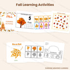 Bundle sample pages: fall playdough counting mats