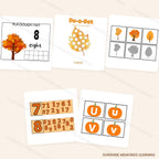 Fall alphabet matching and counting comparison sample pages