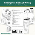 Kindergarten ELA Month 1: 74 pages of day-by-day reading and writing plans and printables