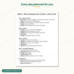The Week 1 plan: what to teach on each day, with phonics, reading, writing, sight word and activity