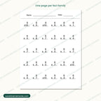 One page per fact family, shown here with the 6 times table