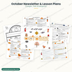 October Newsletter and Lesson Plans: 12 pages for PreK and Kindergarten