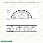 Pumpkin crown craft, one of five themed crowns to color, cut and wear