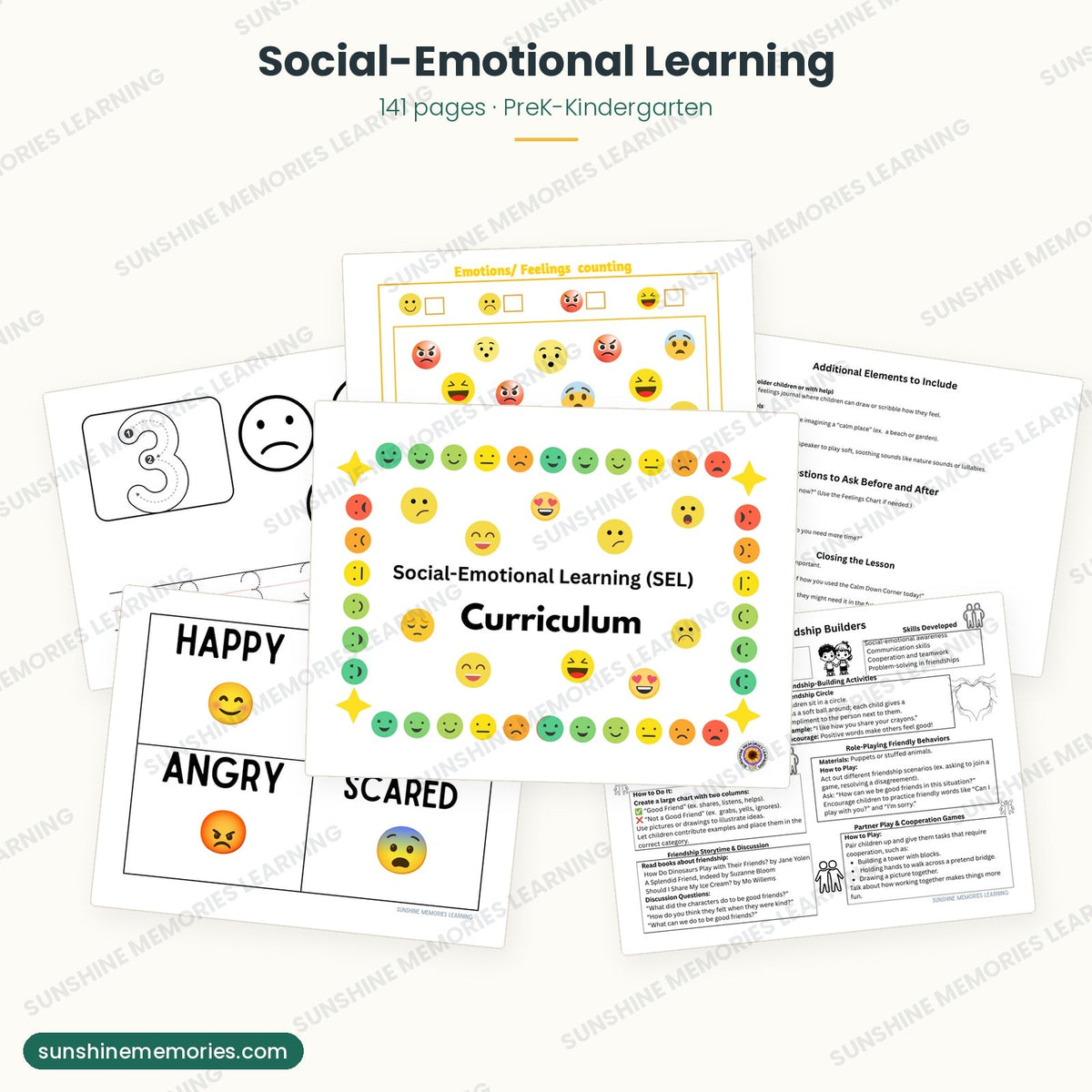 Social-Emotional Learning Curriculum: 141 pages of SEL units and printables for PreK and Kindergarten