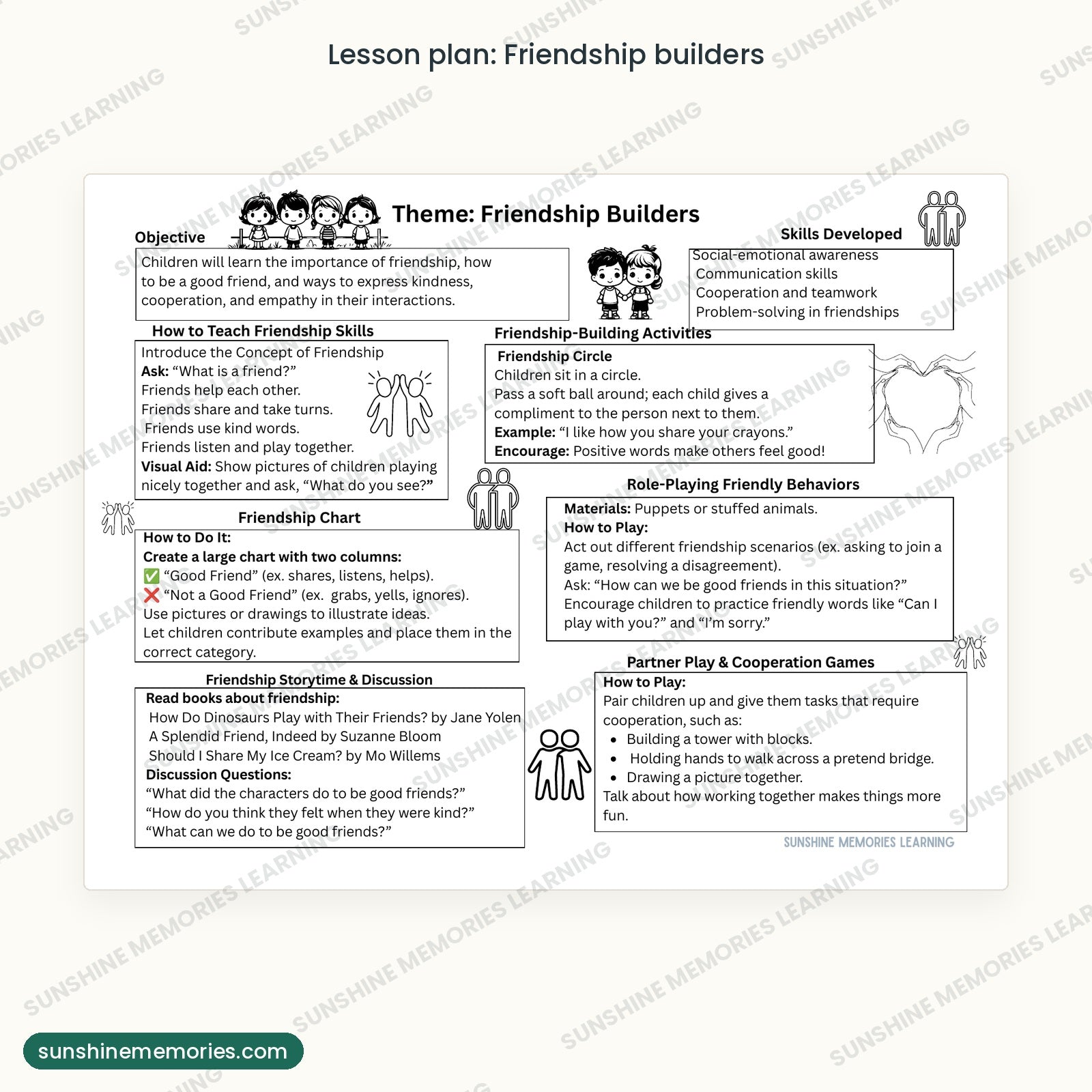 Lesson plan page: friendship builders