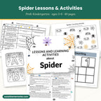 Spider Lessons and Activities: 49 pages of spider lessons and printables for PreK and kindergarten