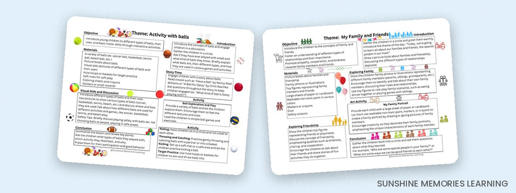 Toddler curriculum themed week sample pages
